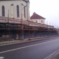 35. Revitalizace děkanského kostela Povýšení svatého Kříže  Veselí nad Lužnicí – během stavby