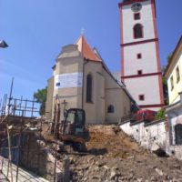10. Revitalizace děkanského kostela Povýšení svatého Kříže  Veselí nad Lužnicí – během stavby