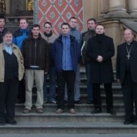 8. Setkání bohoslovců s biskupem Jiřím a Pavlem na Svaté Hoře u Příbrami