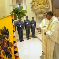 Mše svatá a žehnání praporu 91. českobudějovického pěšího pluku