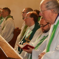 2. Mše svatá a setkání s biskupem Vlastimilem Kročilem v Petrovicích