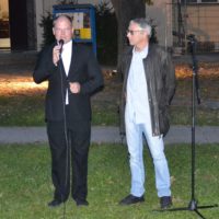 14. PRVNÍ ROZSVÍCENÍ VĚŽE A VĚŽNÍCH HODIN NA KOSTELE SV. VOJTĚCHA V Č. BUDĚJOVICÍCH
